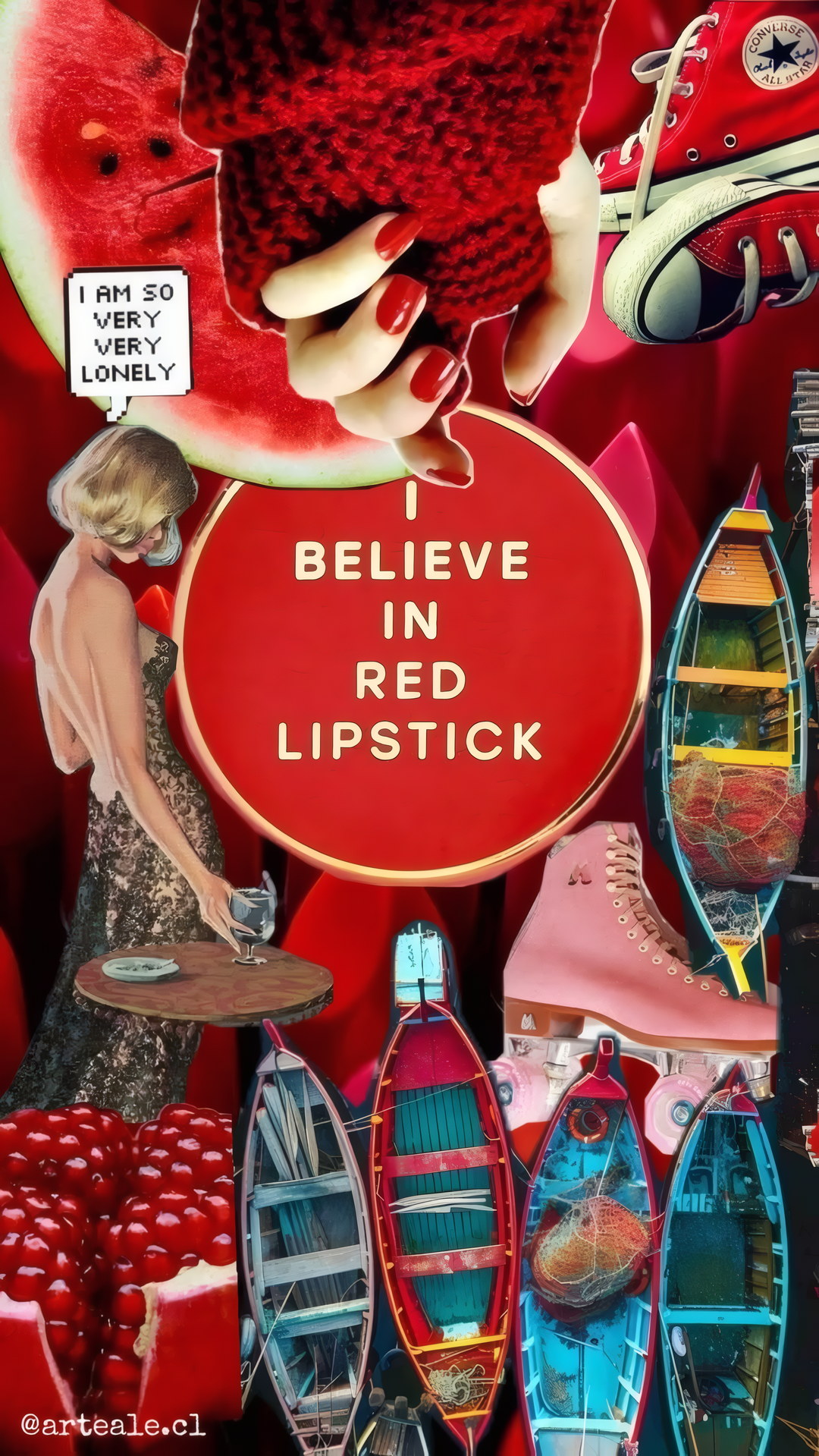 Collage I Believe in Red Lipstick de ArteAle