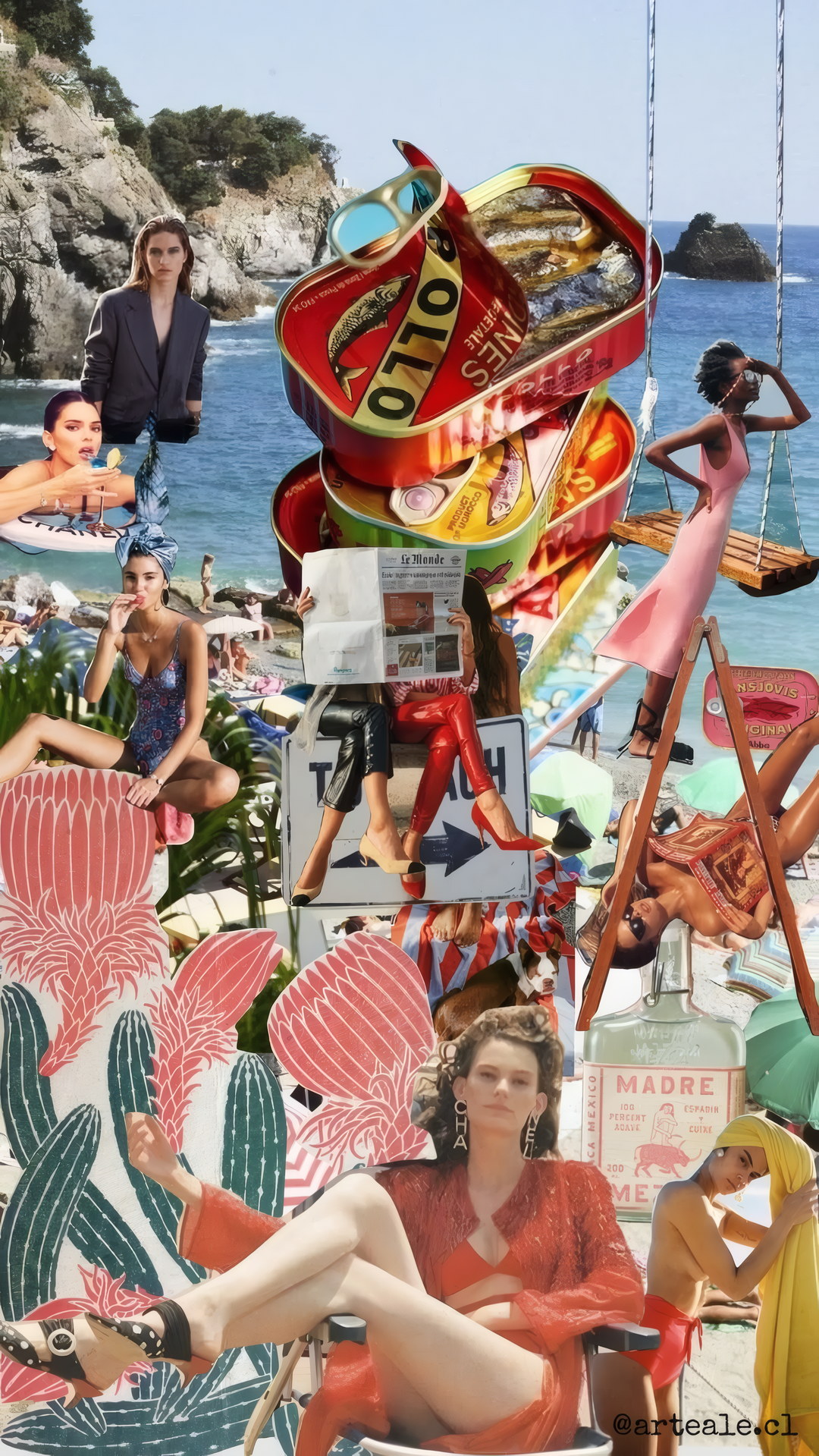 Collage Mar (Latas de Sardina) de ArteAle