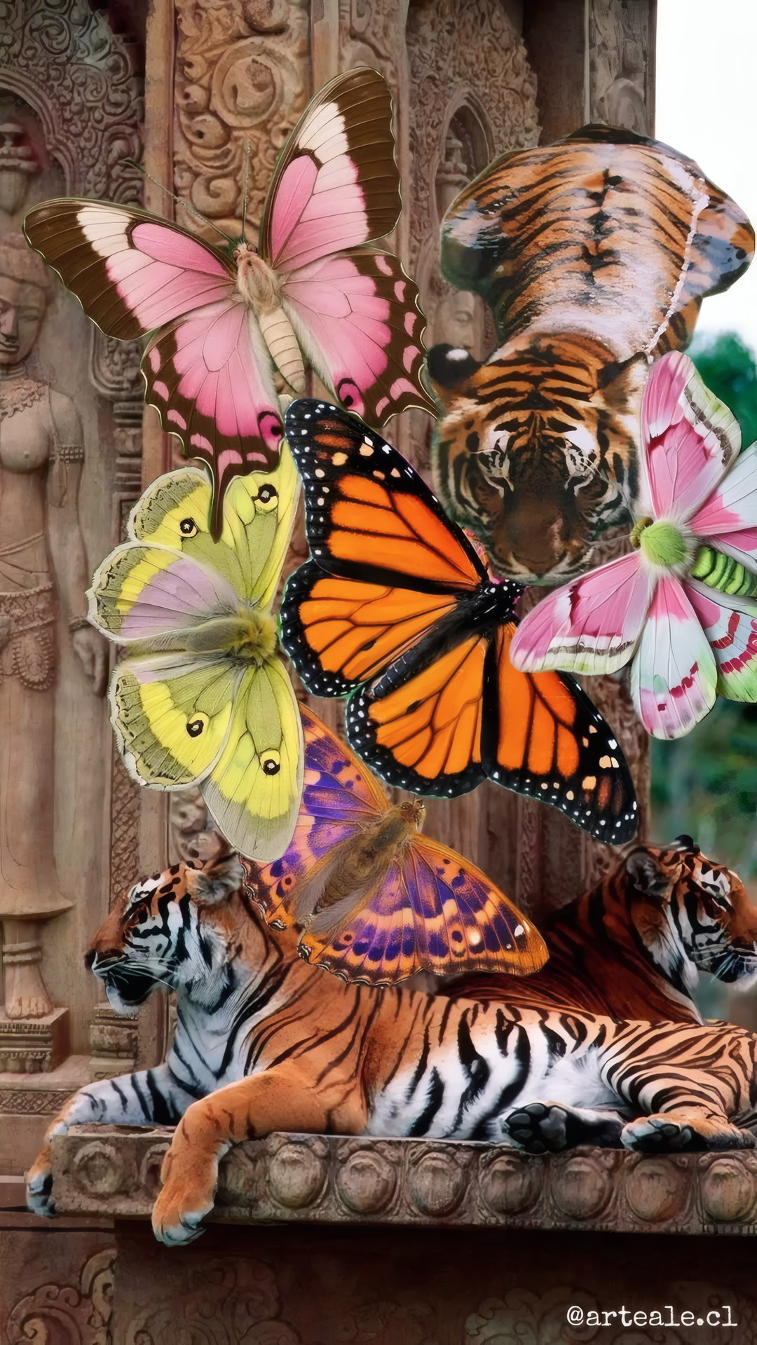 Collage Tigres y Mariposas de ArteAle